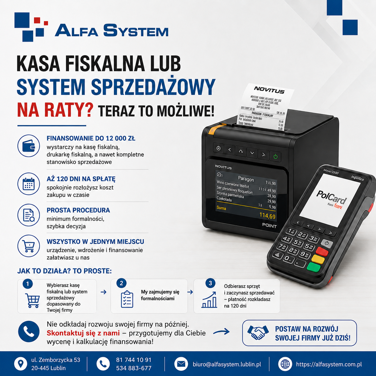 Kasa fiskalna lub system sprzedażowy na raty