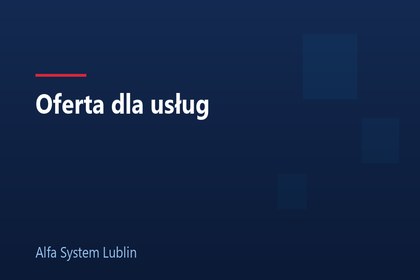 Oferta dla usług