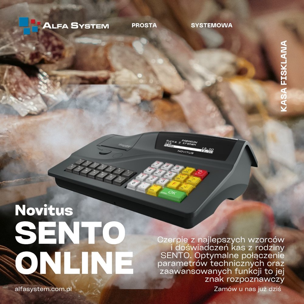 NOVITUS SENTO ONLINE kasa fiskalna do małych i średnich punktów sprzedaży